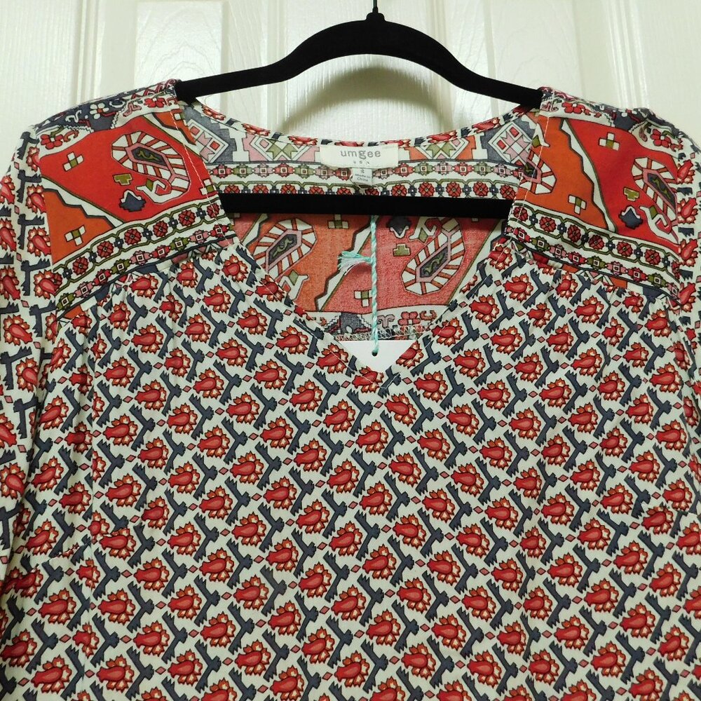 UMGEE USA Boho Hippie V-neck Bell Sleeve 3/4 Lightweight Womens Small - Picture 6 of 11